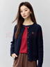 茵曼（INMAN）簡(jiǎn)約通勤亮絲針織開(kāi)衫2025春季女裝新款小個(gè)子長(zhǎng)袖上衣毛衣短外套 藍(lán)色 L 曬單實(shí)拍圖
