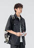 NASADKGM短袖襯衫男2025夏季休閑大碼短袖男襯衣潮流寬松半袖上衣服T恤男 卡其色 XL 曬單實(shí)拍圖
