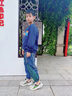 G.DUCKKIDS兒童裝男童秋裝衛(wèi)衣春秋款2025新款男孩秋季炸街中大童上衣帥氣潮 藏青（不加絨） 130 cm 曬單實拍圖