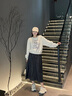 森馬（Semir）森柔牛仔|商場同款牛仔半身裙女純棉長裙2025秋新款高腰傘裙 原色牛仔98101 S 曬單實拍圖