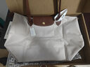 瓏驤（LONGCHAMP）新品 女士中號長(cháng)柄可折疊手提單肩購物袋餃子包托特包女包 2605 089 P71 紙白色 曬單實(shí)拍圖