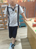 WALNUT DUCK小黃鴨2025夏季學(xué)院風(fēng)中小男女童polo短袖套裝 深藍(lán)  110  曬單實(shí)拍圖