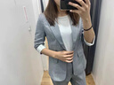 晨芙小西裝外套女中袖休閑職業(yè)裝西服套裝氣質(zhì)網(wǎng)紅款時尚主持人工作服 88235單件灰色西裝 L 建議100-110斤 曬單實(shí)拍圖