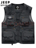 JEEP SPIRIT吉普工裝馬甲男士春夏季釣魚背心機(jī)能多口袋外套男裝 深灰 4XL 曬單實(shí)拍圖