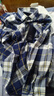 云廷襯衫男長(cháng)袖純棉格子免燙商務(wù)磨毛全棉春秋厚款休閑襯衣加大碼男裝 XN3216 深藍白格 41 【建議135-148斤】 曬單實(shí)拍圖