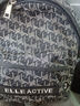 ELLE ACTIVE潮流復古提花雙肩包女時(shí)尚精致滿(mǎn)印運動(dòng)休閑出游小巧背包 牛仔藍 曬單實(shí)拍圖