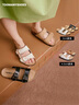 TOOMANYSHOES 延長假期 25新款夏季勃肯拖鞋女外穿厚底一腳蹬情侶情人節(jié)女鞋 米白色 35 曬單實(shí)拍圖