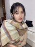蒙口比鄰冬季新款圍巾女春季純羊毛加防寒保暖厚圍脖新款生日禮物 米白色 曬單實(shí)拍圖
