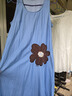 初語(yǔ)綠絨蒿刺繡U領(lǐng)無(wú)袖背心裙女2025夏新款休閑田園風(fēng)度假連衣裙 淺藍(lán)色 L 曬單實(shí)拍圖