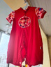 優(yōu)奇嬰兒衣服男女寶寶連體衣夏季中國(guó)風(fēng)滿月百天周歲紅色喜慶中式外出 曬單實(shí)拍圖