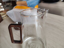 青蘋果（QINGPINGGUO） 玻璃杯帶把手耐高溫待客泡茶杯子牛奶杯家庭喝水杯家用水杯套裝 【胡桃木把中式水具9件套】 曬單實(shí)拍圖