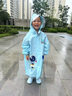 牧萌兒童雨衣男童女童防水全身雨披幼兒園小學(xué)生上學(xué)專(zhuān)用雨鞋套裝雨具 【按扣款】藍太空人兩件套（鞋碼備注） XL（建議身高110-120cm） 曬單實(shí)拍圖