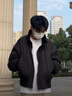卡圖弛美式短款飛行夾克男夏秋季潮牌寬松cleanfit廓形高街棒球衣服外套 黑色 XL 曬單實(shí)拍圖