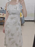 素織錦純欲吊帶連衣裙女夏季溫柔風(fēng)海邊度假穿搭氣質(zhì)收腰裙子仙女裙長裙 荷葉邊吊帶長裙(綠色) S 【推薦體重80-95斤】 曬單實拍圖