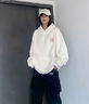 WYKZ品牌聯(lián)名衛(wèi)衣女寬松連帽2025新品潮牌情侶上衣服春秋長(zhǎng)袖T恤男女 024款白色 2XL (145-160斤) 曬單實(shí)拍圖