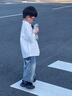 海媽家童裝男童襯衫短袖純棉夏裝2025新款兒童學(xué)院風(fēng)男孩白色襯衣 曬單實拍圖