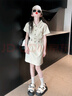 女童裙子夏2025新款女大童夏季牛仔連衣裙兒童洋氣夏裝韓系高級感 米白色 160 曬單實(shí)拍圖