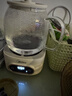 美的（Midea）花漾0膠水全玻璃全自動養(yǎng)生壺 辦公室多功能煮茶壺 燒水壺恒溫電熱水壺煮茶器花茶壺1L YS10B101 曬單實(shí)拍圖