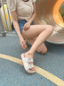 妙麗拖鞋女平底露趾外穿復(fù)古時尚2025夏季新款百搭通勤勃肯涼拖鞋 米白 37 (235mm) 標準碼 曬單實拍圖