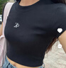 Calvin KleinJeans秋冬女士簡約ck刺繡休閑凈色內(nèi)搭打底修身針織衫J224777 YBI-牛乳白 XS 曬單實拍圖