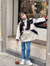 G.DUCKKIDS小黃鴨童裝兒童沖鋒衣三合一秋冬夾棉加厚風衣新款女童外套防風 米色夾棉外套+內(nèi)膽 150碼建議11~12歲【140-150cm】c 曬單實拍圖