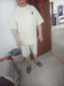 花花公子（PLAYBOY）短袖T恤男套裝男士夏季冰絲上衣服潮牌寬松華夫格短褲運(yùn)動(dòng)半袖 曬單實(shí)拍圖