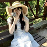 與欣法式連衣裙子女夏季2025新款氣質(zhì)學(xué)生絕美高級感顯瘦氣質(zhì)蛋糕長裙 藍色 均碼 【可備注碼數(shù)】 曬單實拍圖