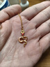 中國黃金（CHINA GOLD）蛇年本命年黃金項(xiàng)鏈女足金生肖蛇吊墜七夕情人節(jié)禮物送女朋友老婆 足金吞金靈蛇吊墜+k金鏈【摯愛禮盒】 曬單實(shí)拍圖