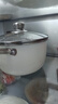 不銹鋼湯鍋家用燉湯煲湯鍋高顏值白色加厚加深大容量蒸鍋煮鍋奶鍋 白色湯鍋 20cm 曬單實拍圖