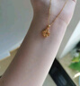 中國黃金（CHINA GOLD）黃金項鏈女足金四葉草吊墜結(jié)婚情人節(jié)送女友老婆媽媽生日禮物 足金吊墜+S925鏈+禮盒【約0.55-0.6】 曬單實拍圖