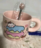 可愛fufu生日蛋糕馬克杯帶蓋勺陶瓷杯送女生高顏值有意義生日禮物 小豬生日蛋糕杯+勺 1個 350ml 曬單實拍圖
