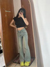 憶思減高腰微喇牛仔褲女2025年秋季新款淺藍(lán)色修身顯瘦小個(gè)子馬蹄喇叭褲 淺藍(lán)-長褲【高品質(zhì)】 M 建議94-105斤 曬單實(shí)拍圖