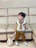 G.DUCKKIDS男童春裝套裝2024新款英倫學(xué)院風(fēng)寶寶衣服春秋季嬰兒童小孩三件套 領(lǐng)帶B字毛衣款棕色 100cm 曬單實(shí)拍圖