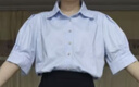 品彩（PinCai）短袖襯衫女法式泡泡袖通勤面試襯衣高級感職業(yè)襯衫P52S098 曬單實(shí)拍圖