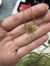 周六福七夕禮物  黃金套鏈女款5G足金琺瑯精致蝴蝶鏈墜送女友 計價T 40+5cm-3.97g 曬單實拍圖