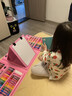 晨興得德國早教兒童繪畫套裝大禮包女孩生日禮物高端禮盒幼兒園水彩畫筆禮盒 208件pvc套裝（帶畫架）基礎(chǔ)款 粉色 曬單實(shí)拍圖