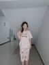 雅鹿純棉睡衣女夏款2025年新款夏季薄款女士短袖夏天可外穿家居服套裝 花容月貌七分褲 M 適合80-100斤純棉 曬單實(shí)拍圖
