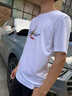 XJSGS官方國際正品牌男士高端短袖t恤夏季薄款印花圓領(lǐng)輕奢男裝體恤 高檔羽毛白【現貨速達】 2XL 【建議141-160斤】 曬單實(shí)拍圖