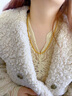 展緣黃金項(xiàng)鏈男女同款金包銀圓珠鏈999金佛珠金鏈子 6毫米圓珠鏈 約40g 曬單實(shí)拍圖