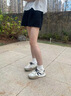 回力德訓鞋女款2025新款秋季爆款厚底增高老爹鞋軟底輕便運動(dòng)鞋子女 米黑色【輕便軟彈 厚底顯高】 37 曬單實(shí)拍圖