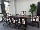 金沙公爵（Duke Kingtha）實(shí)木茶桌茶盤(pán)一體原木簡(jiǎn)約茶桌新中式辦公家用會(huì )客洽談桌泡茶桌 220桌+太師椅+4圈椅+茶水臺 豪華升級款 曬單實(shí)拍圖