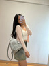 COSMICKISS雙肩包女小背包小型女士出去玩輕便包包可愛(ài)通勤旅行迷你小書(shū)包 迷你雙肩小背包【銀色】 曬單實(shí)拍圖