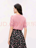 珂萊蒂爾2025年夏季新款舒適通勤V領(lǐng)短袖針織衫女優(yōu)雅紐扣開衫 灰紅 L 曬單實拍圖
