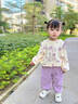 優(yōu)奇女寶寶套裝嬰兒分體兩件套秋季2025年新款女童洋氣超萌衛(wèi)衣外穿服 紫色 90 曬單實拍圖