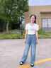 女童直筒牛仔褲春秋款2025新款兒童褲子春裝女孩大童闊腿褲初中生 藍(lán)色【夏季薄款上新啦】 150 曬單實(shí)拍圖