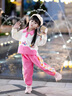 G.DUCKKIDS小黃鴨童裝女童春秋款卡通套裝新款甜美可愛(ài)兒童POLO衫衛(wèi)衣兩件套 粉色 120 建議身高105-115cm 4-5周歲 曬單實(shí)拍圖
