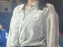 百圖betu女裝2025夏季新款襯衫清爽暈染印花豎紋肌理上衣女2504T37 淺綠 M 曬單實(shí)拍圖