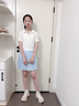 小豬彼特女童羽毛球訓練服夏季薄款兒童速干裙褲涼感短袖女孩運動套裝冰絲 2235藍色 150 cm 曬單實拍圖