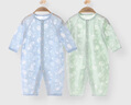 優(yōu)奇嬰兒衣服男女寶寶夏季長袖哈衣新生兒無骨空調(diào)服寶寶爬服兩件裝 曬單實拍圖