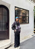 趣米樂 潮流美式vintage夾克男春秋季高街潮牌休閑棒球服寬松外套上衣服 黑色 XL 曬單實拍圖